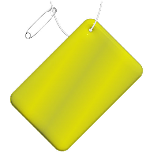 Attache publicitaire réfléchissante rectangulaire - petit modèle Jaune néon
